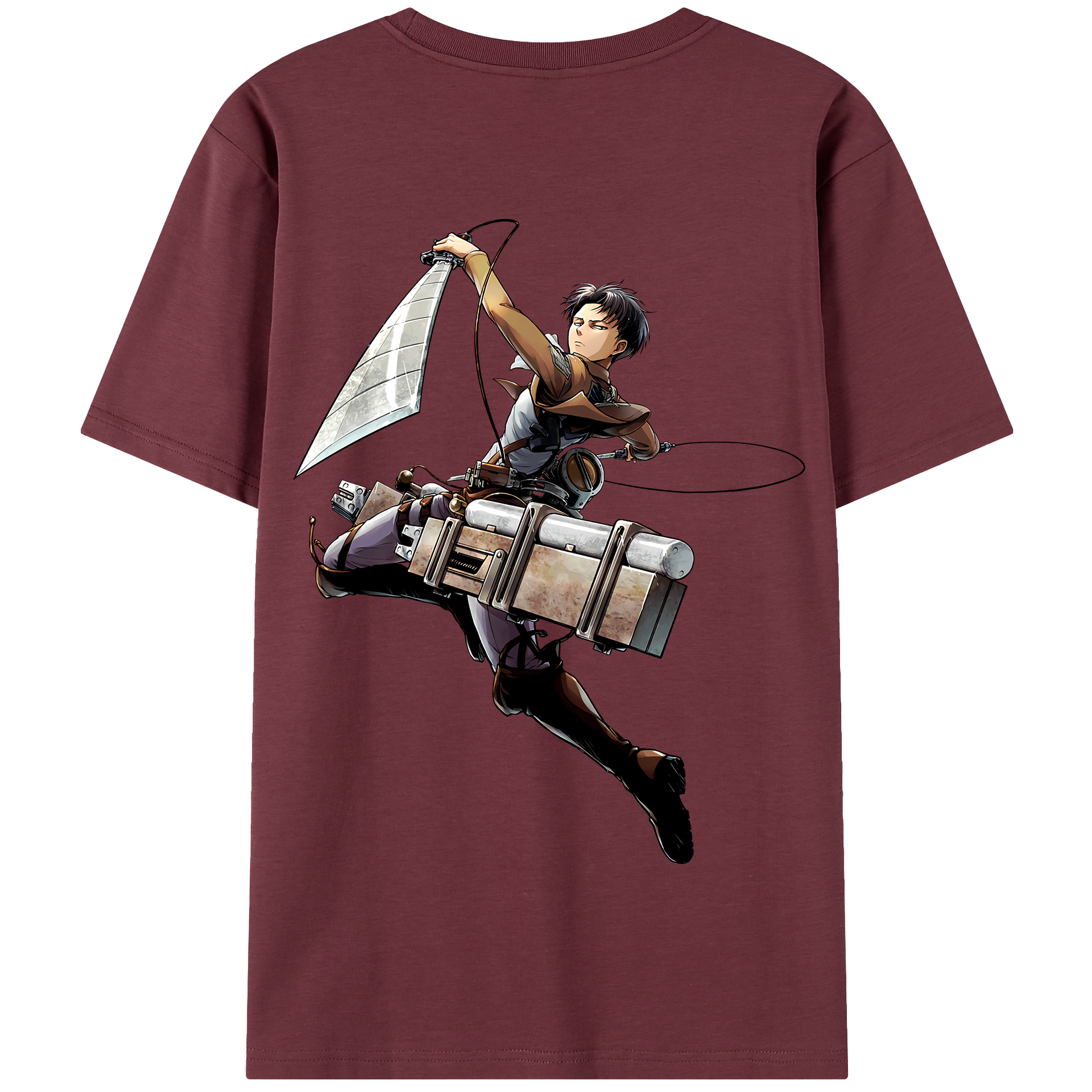（画像用） 進撃の巨人 リヴァイ·アッカーマン Attack on Titan Levi Ackerman 綿100％半袖Tシャツ（背面プリント）